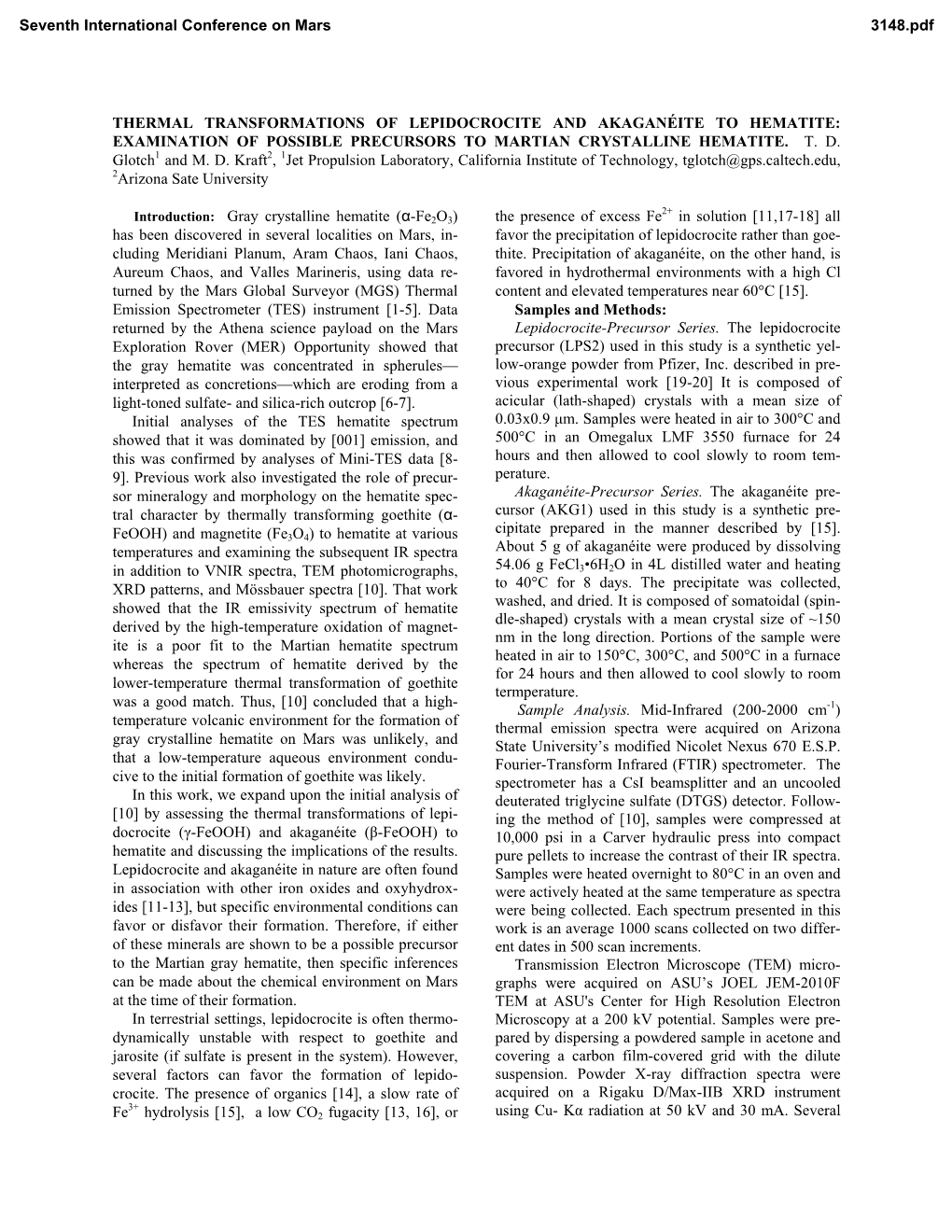 Thermal Transformations of Lepidocrocite and Akaganéite to Hematite: Examination of Possible Precursors to Martian Crystalline Hematite