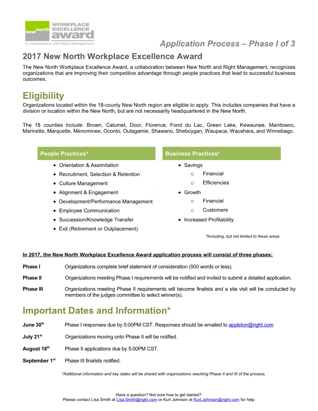 New North and Right Management Co-Sponsor Workplace Excellence Award