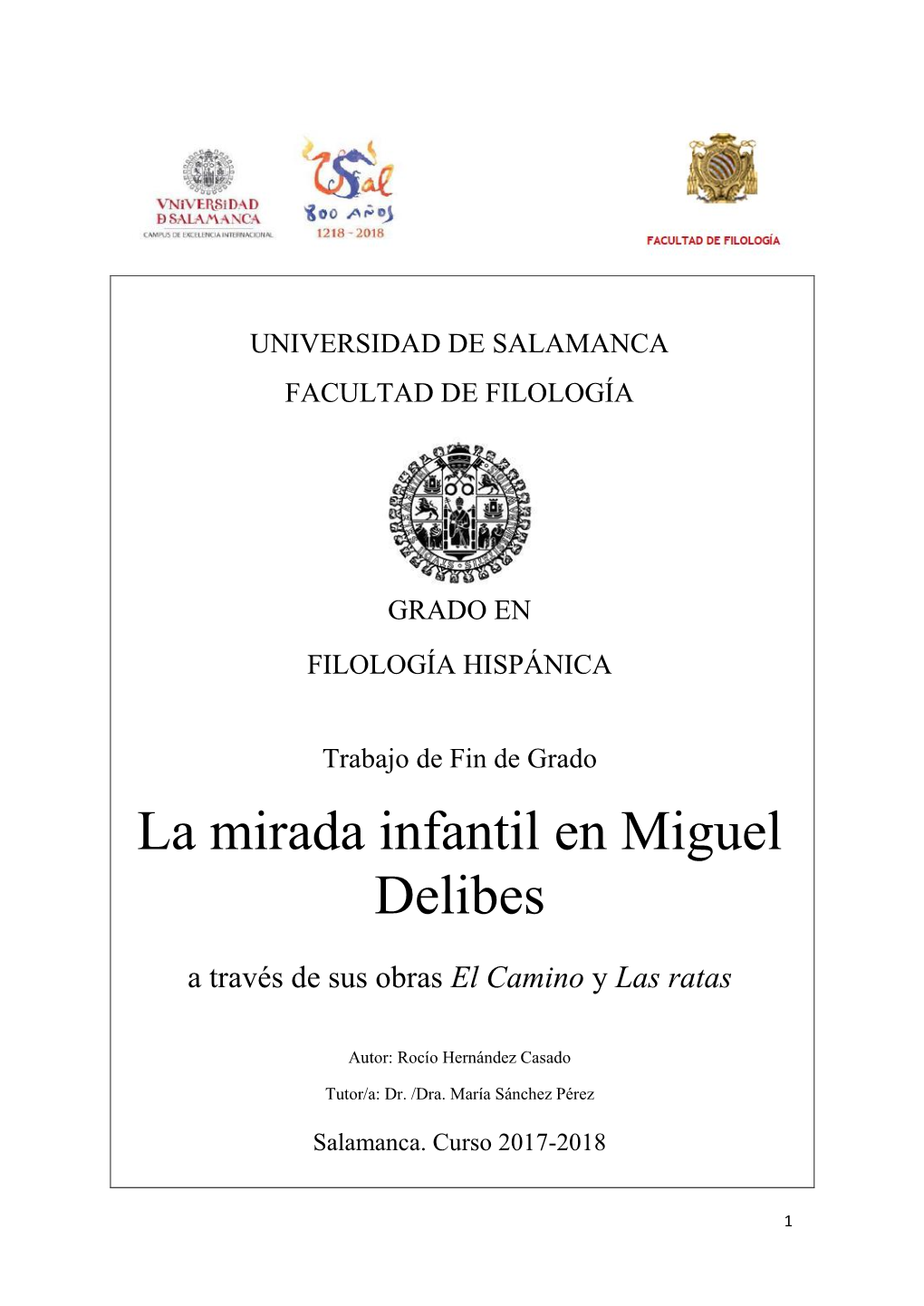 La Mirada Infantil En Miguel Delibes 13