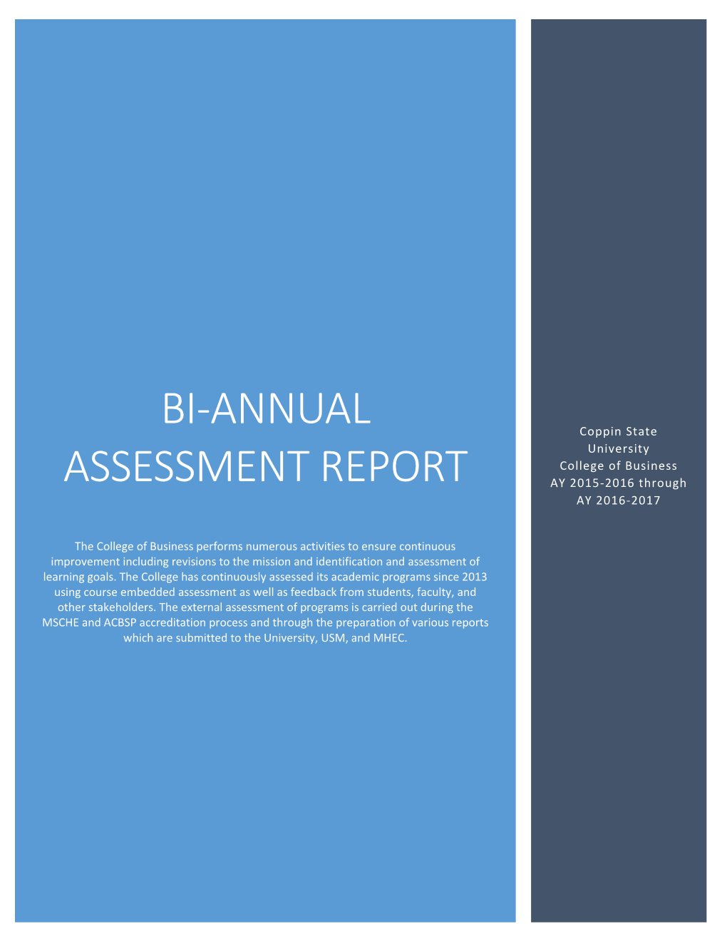 Bi-Annual Assessment Report