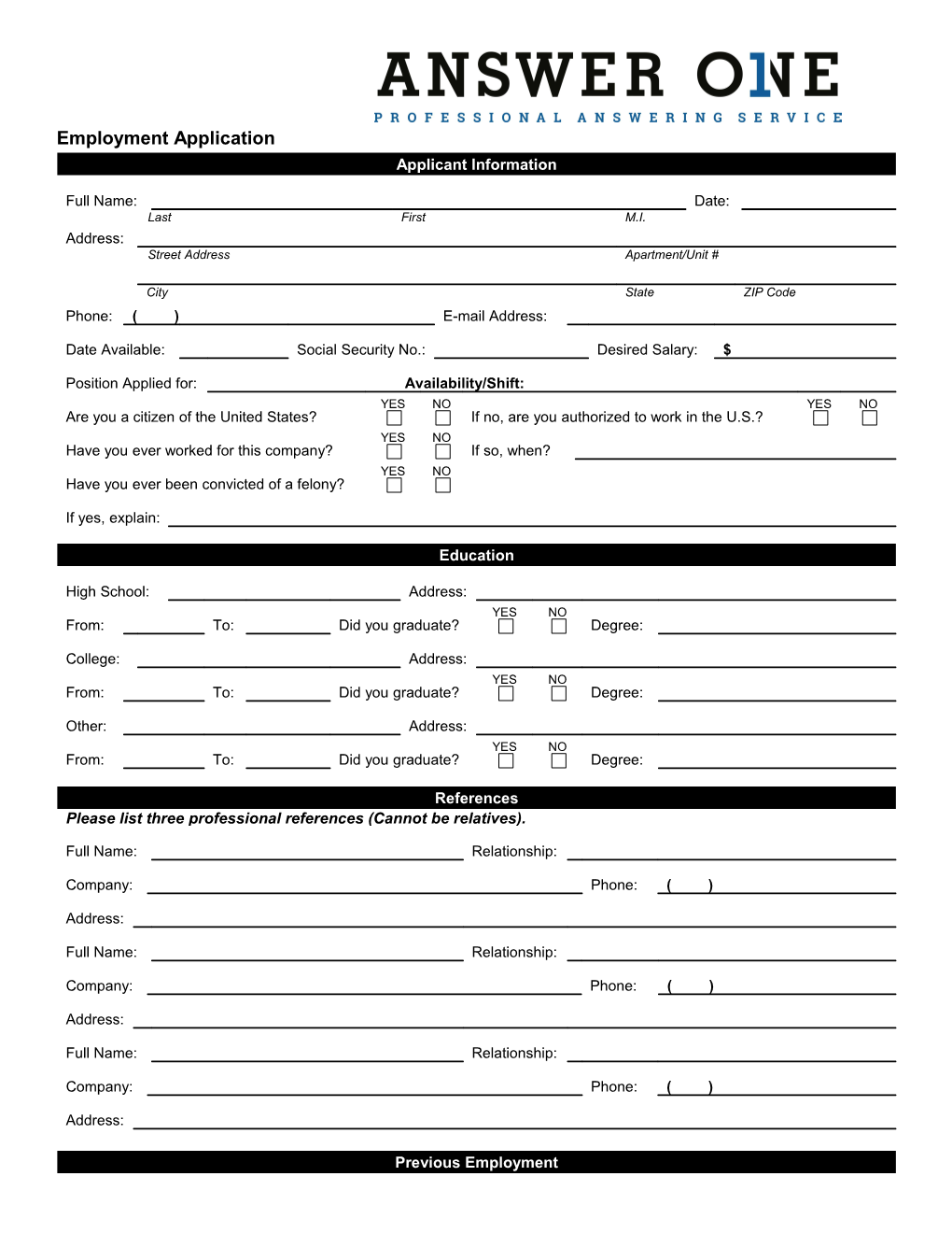 Employment Application s31