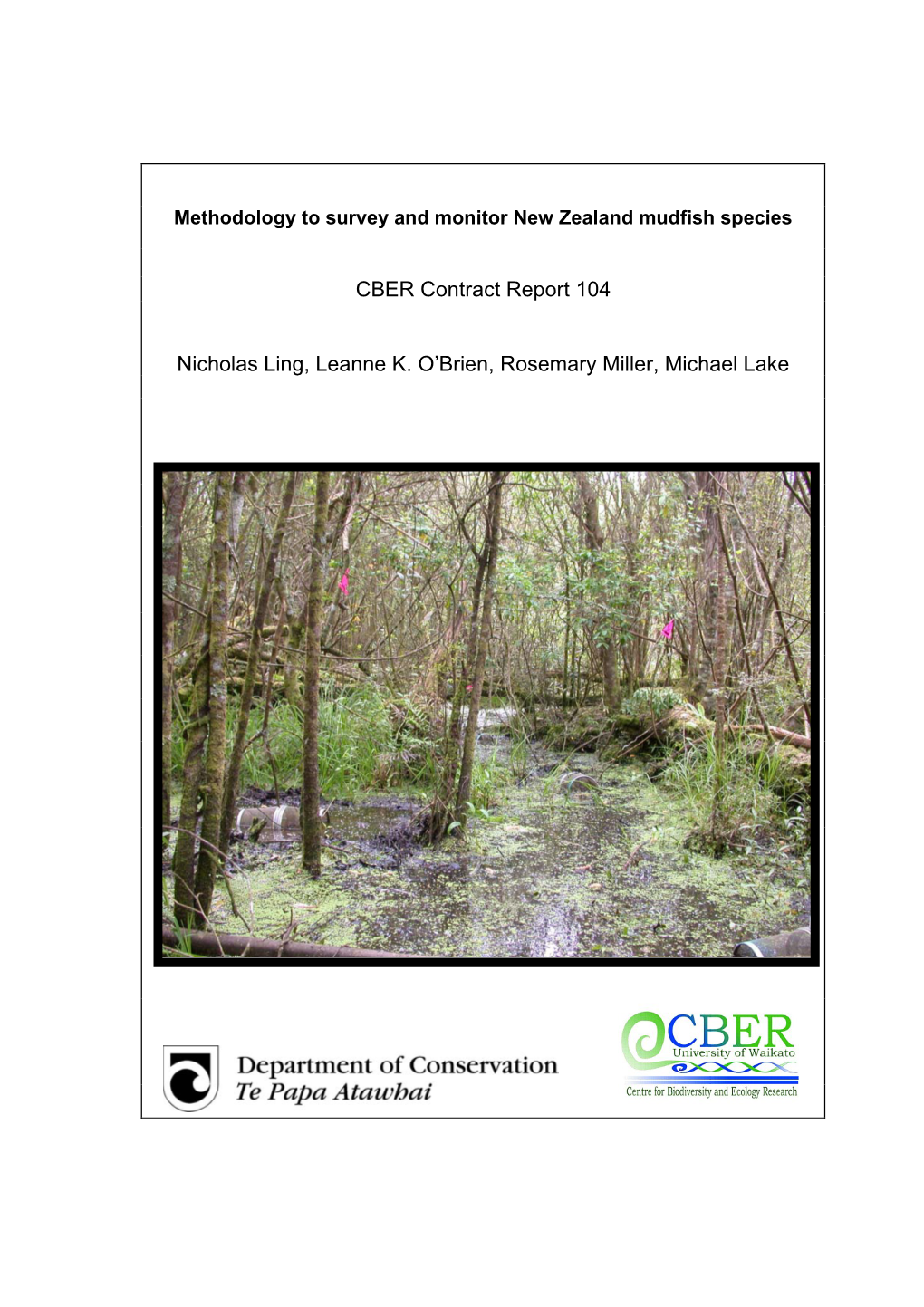 Methodology to Survey and Monitor New Zealand Mudfish Species