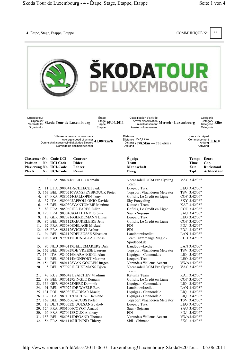 Seite 1 Von 4 Skoda Tour De Luxembourg
