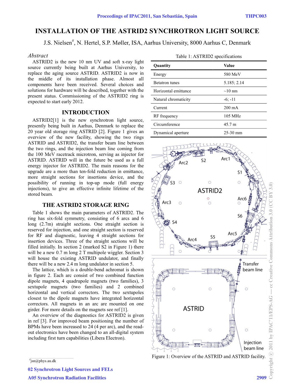 Installation of the Astrid2 Synchrotron Light Source J.S