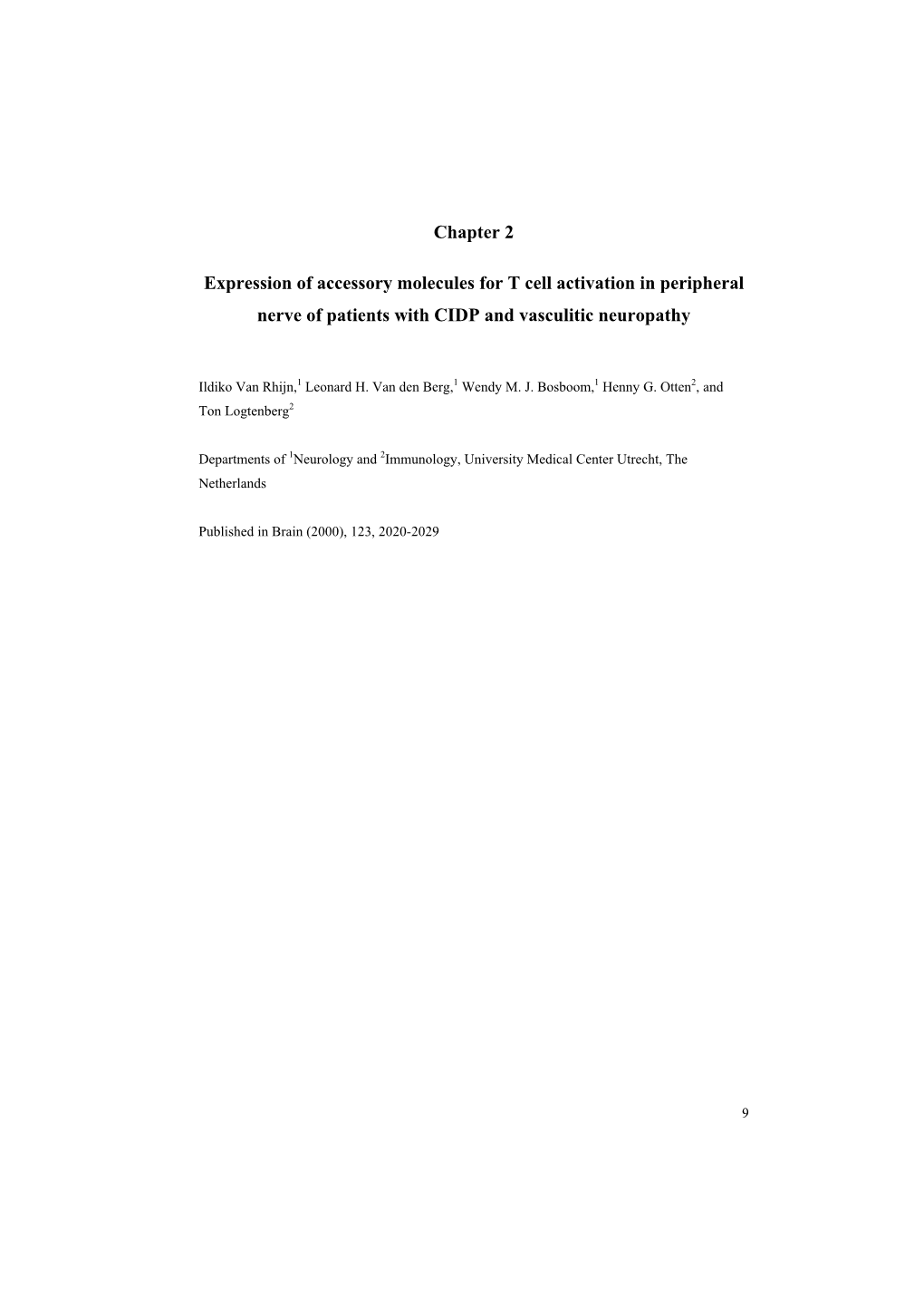 Chapter 2 Expression of Accessory Molecules for T Cell Activation In