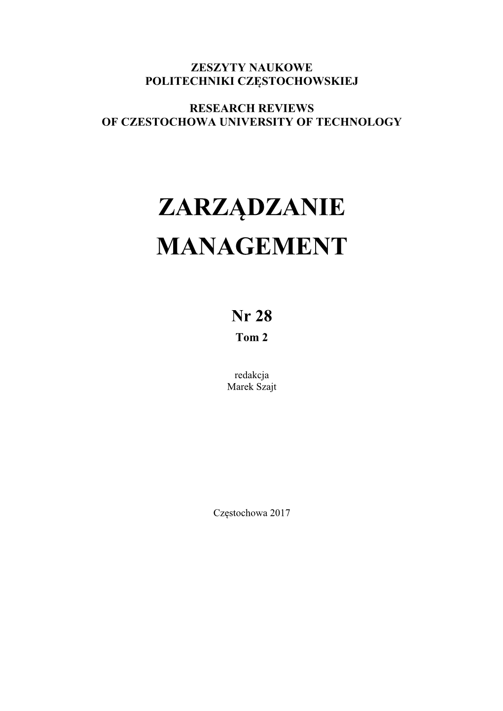 Zarządzanie Management