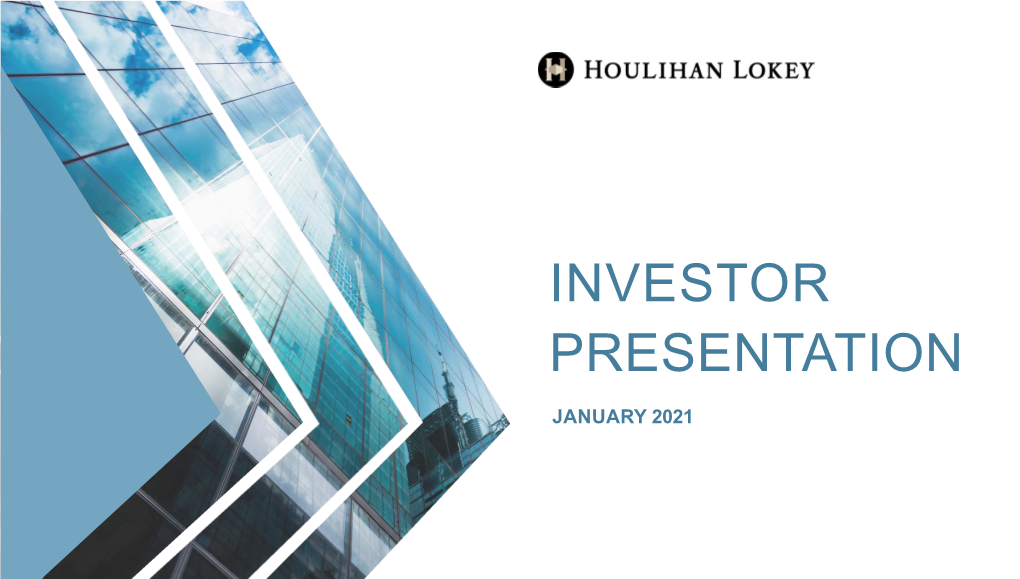 January 2021 Investor Presentation