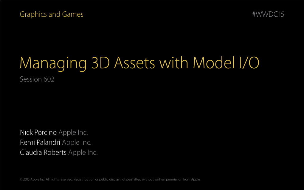 602 Managing 3D Assets With