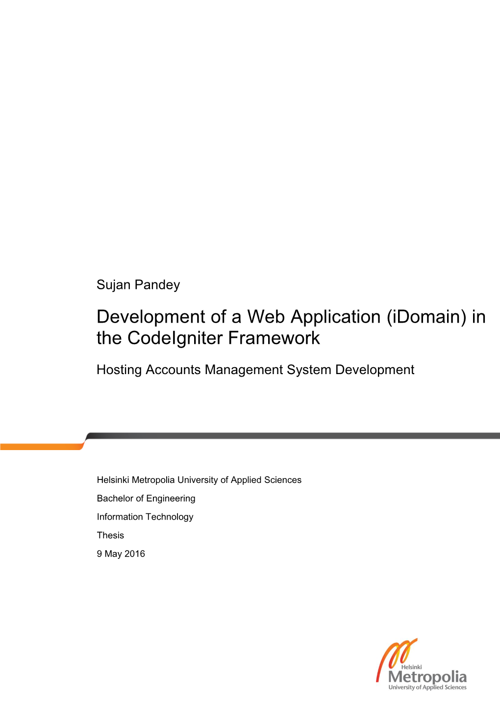 Development of a Web Application (Idomain) in the Codeigniter Framework