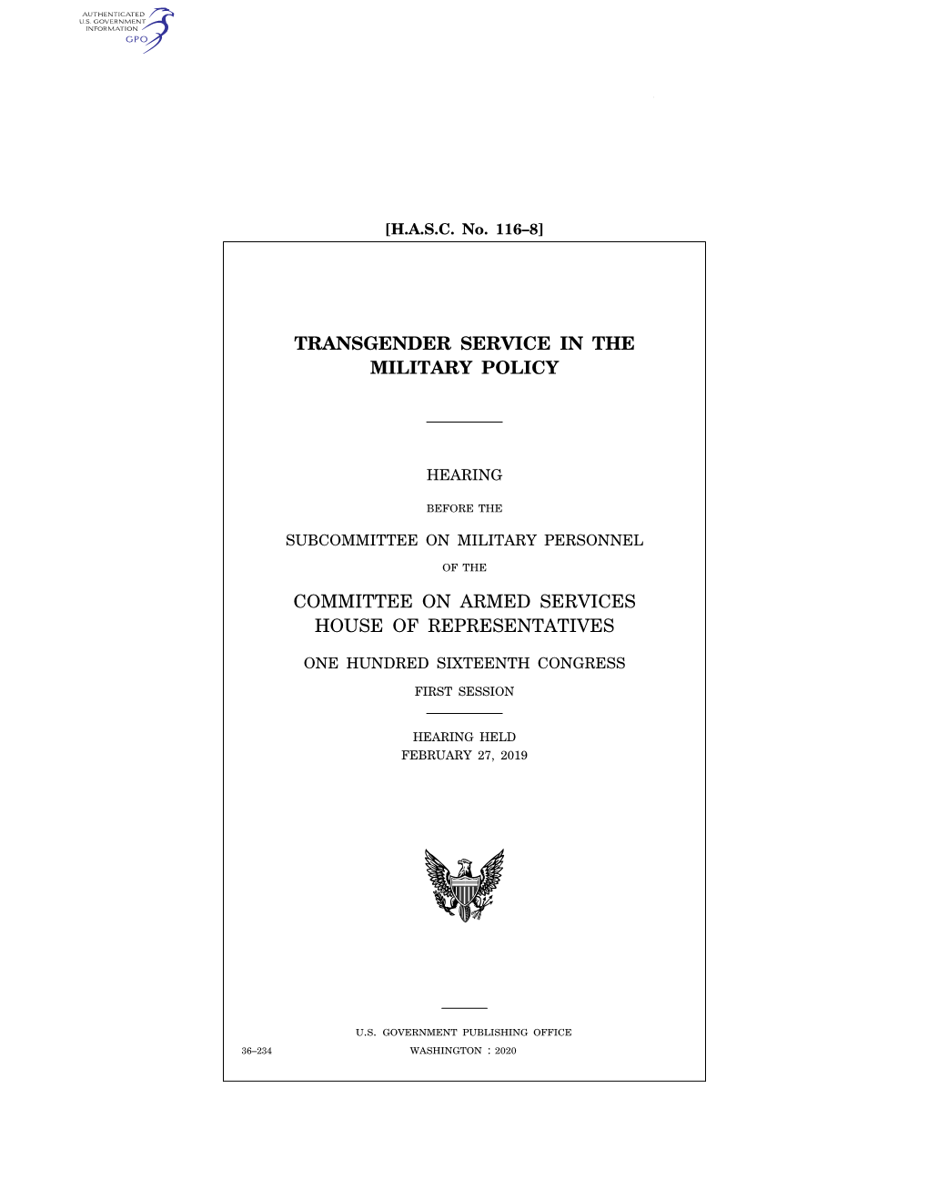 Transgender Service in the Military Policy