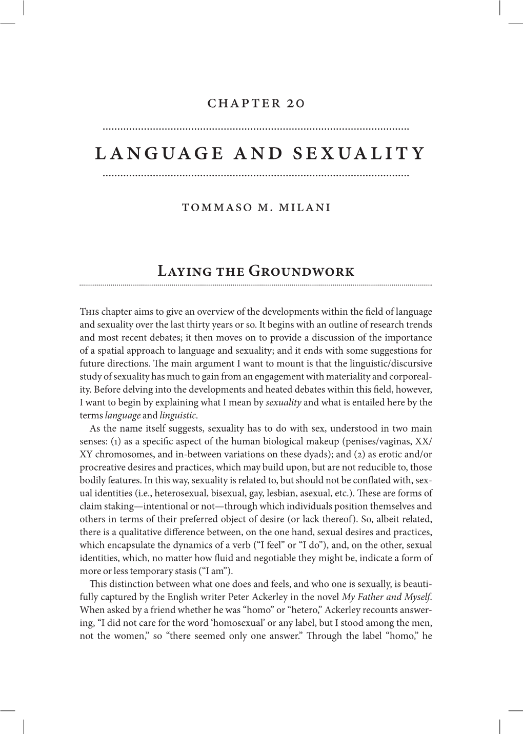 Language and Sexuality