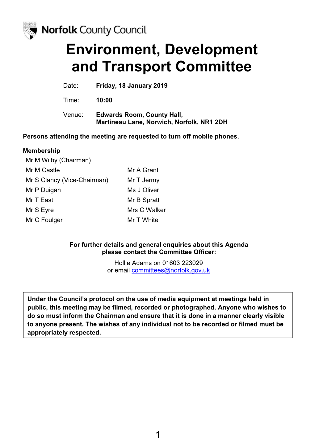 Environment, Development and Transport Committee