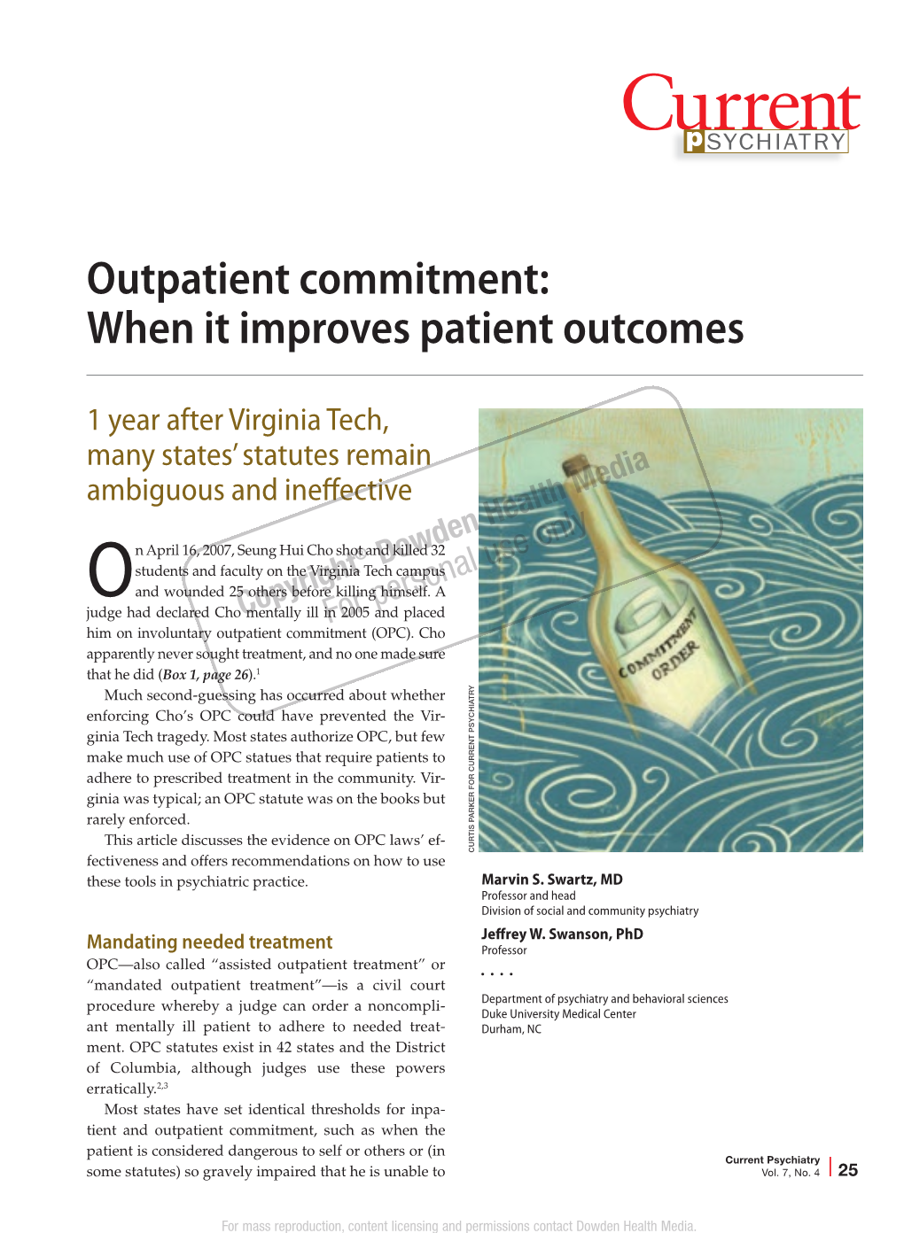 Outpatient Commitment: When It Improves Patient Outcomes