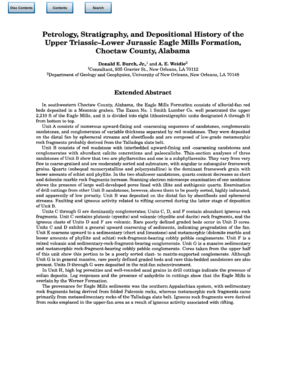 Petrology, Stratigraphy, and Depositional History of the Upper Triassic-Lower Jurassic Eagle Mills Formation, Choctaw County, Alabama