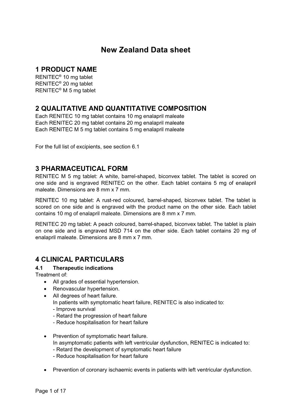 New Zealand Data Sheet