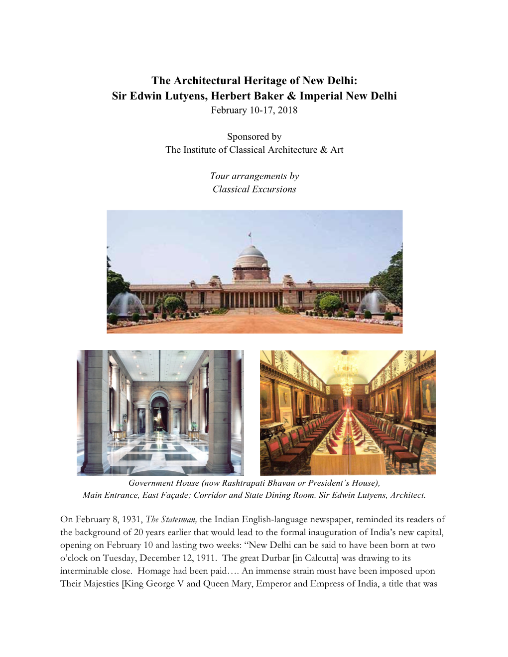 Sir Edwin Lutyens, Herbert Baker & Imperial New Delhi