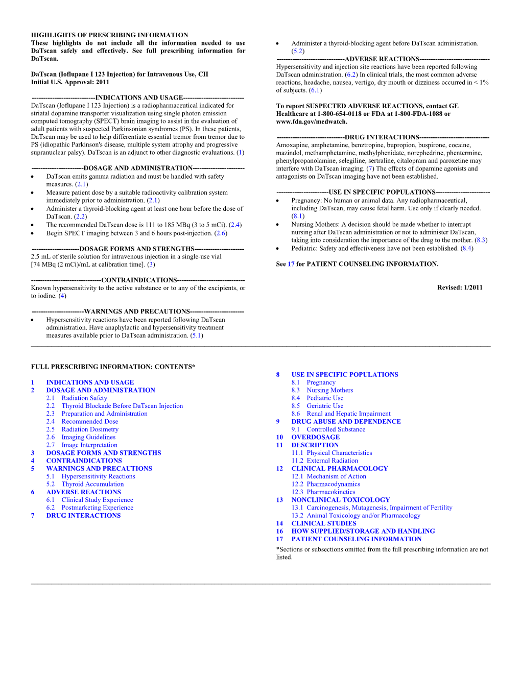 Datscan Approval Letter