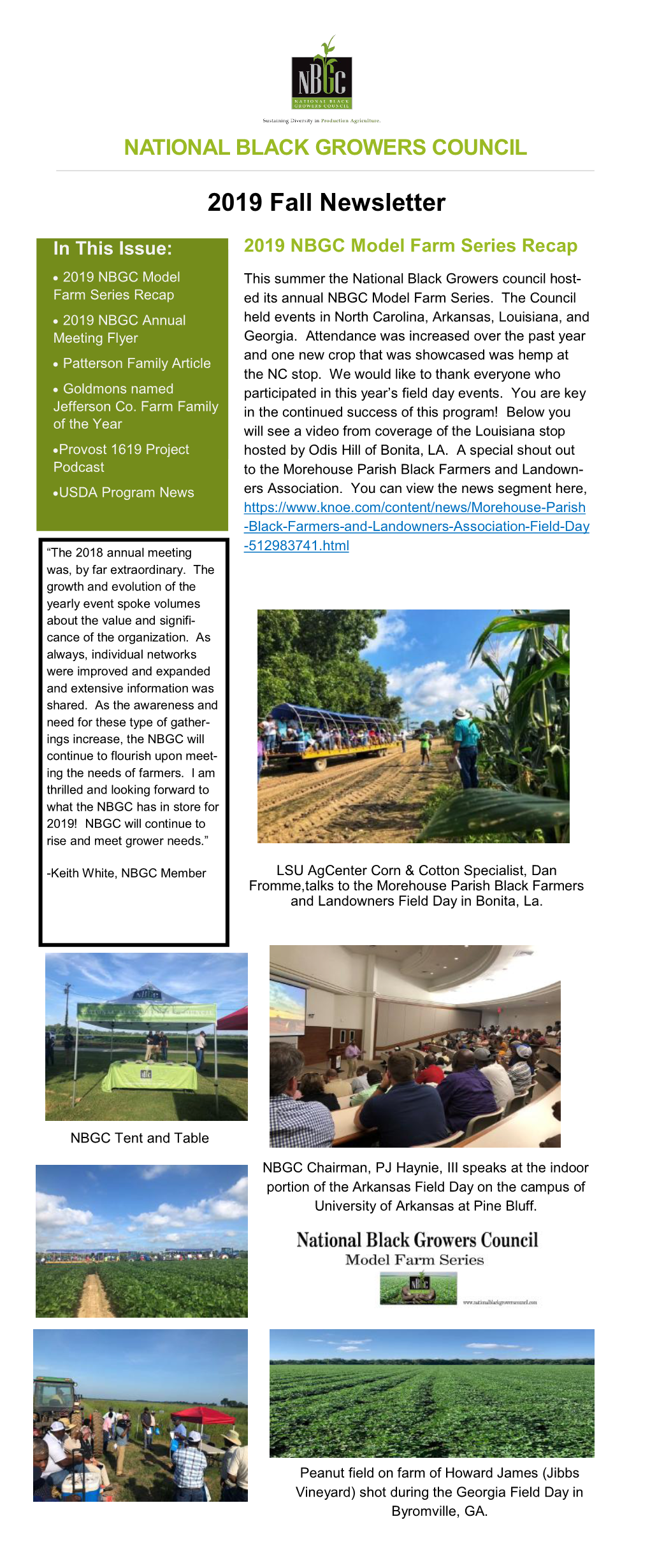 2019 Fall Newsletter