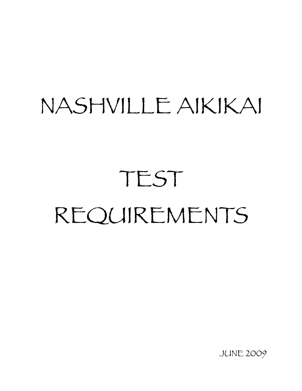 Nashville Aikikai Test Requirements