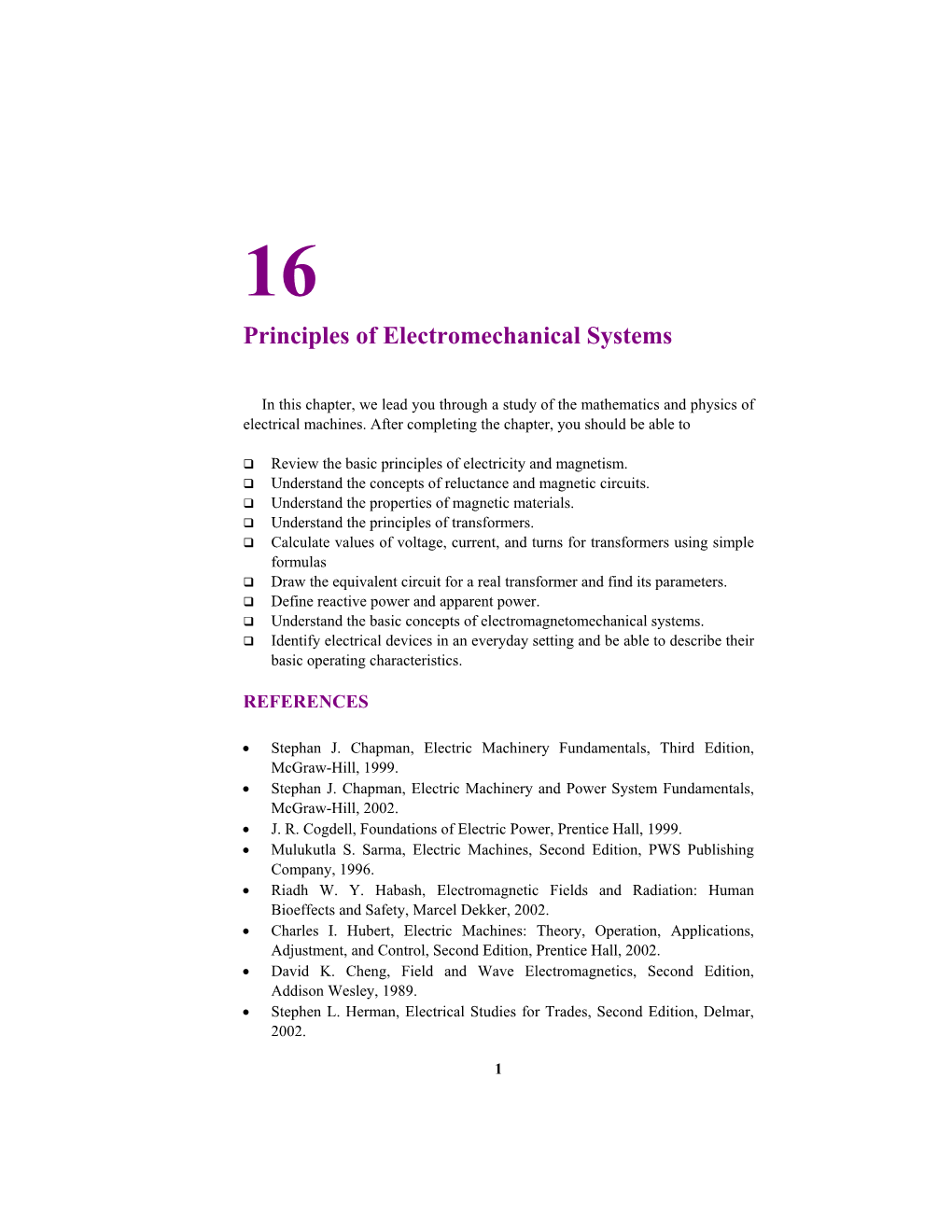 Principles of Electromechanical Systems