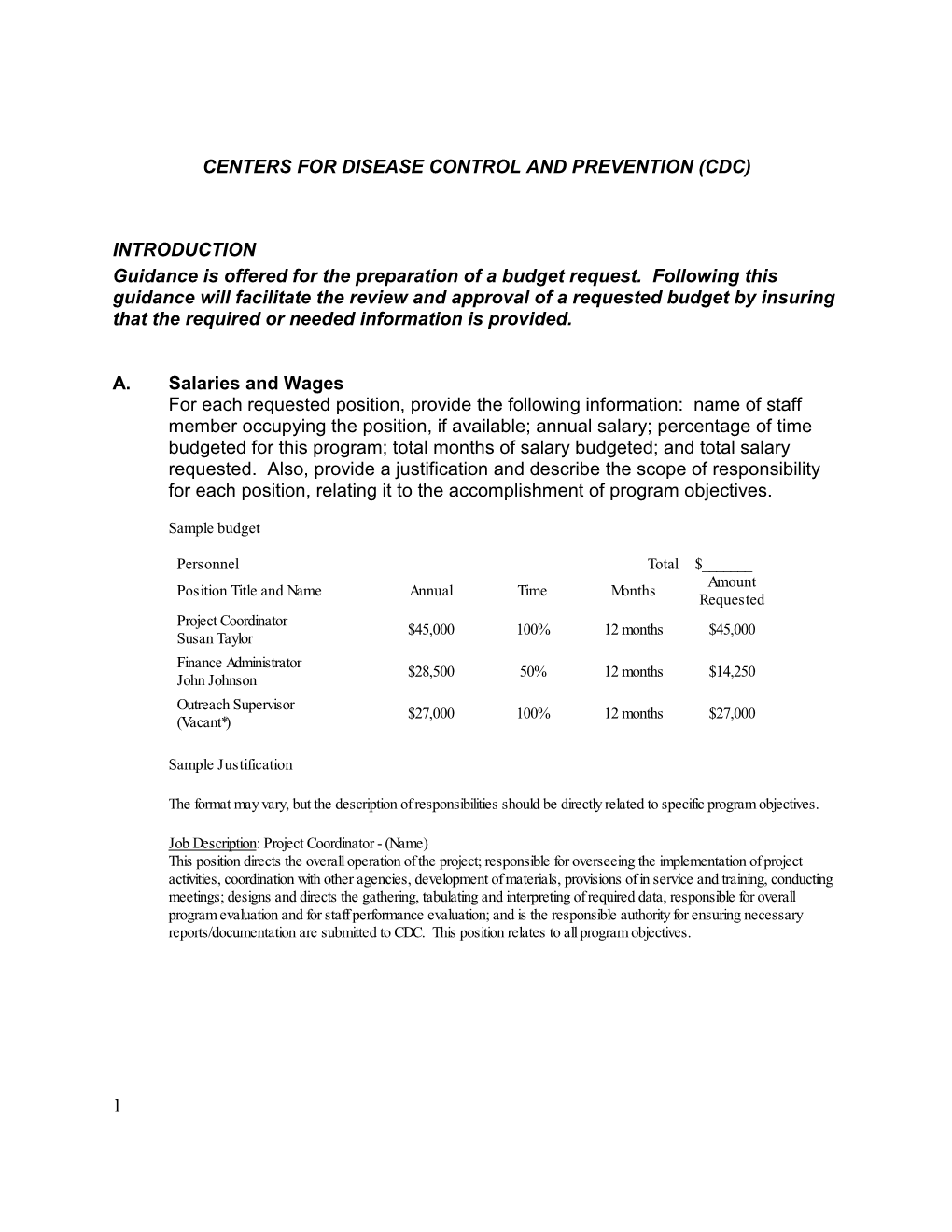 PGO Budget Guidelines