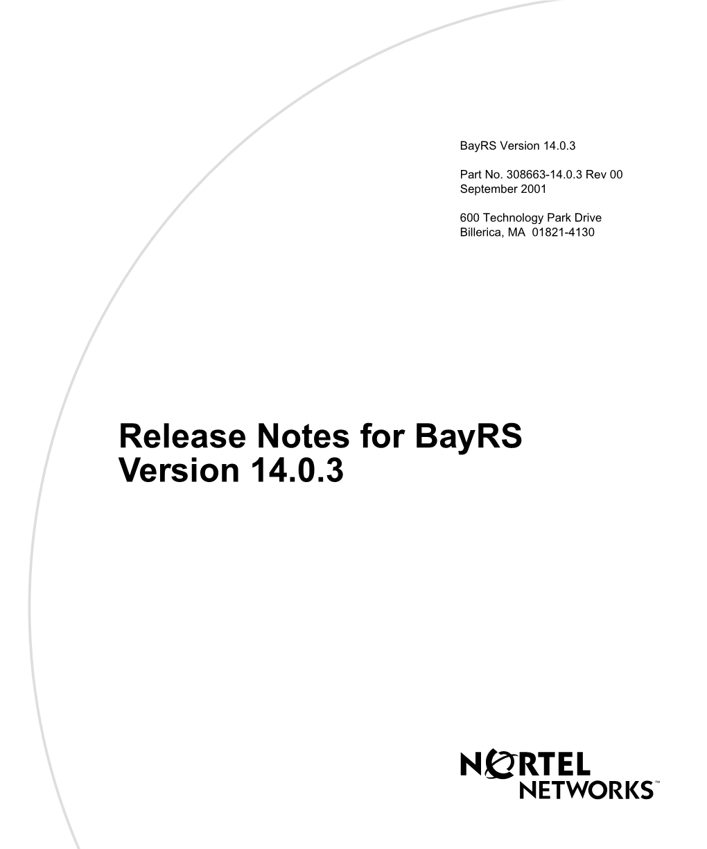 October 01, Release Notes for Bayrs 14.0.3