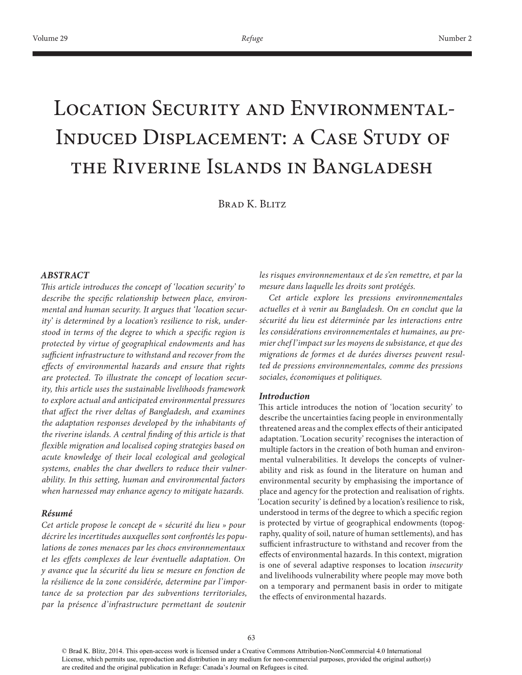 A Case Study of the Riverine Islands in Bangladesh