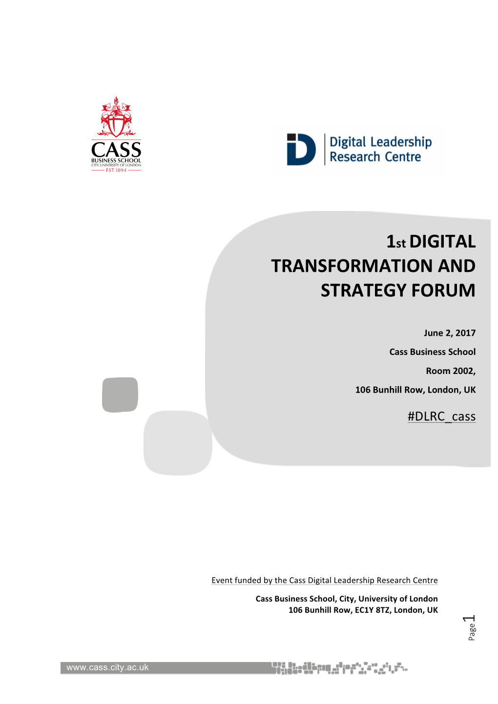 1St DIGITAL TRANSFORMATION and STRATEGY FORUM