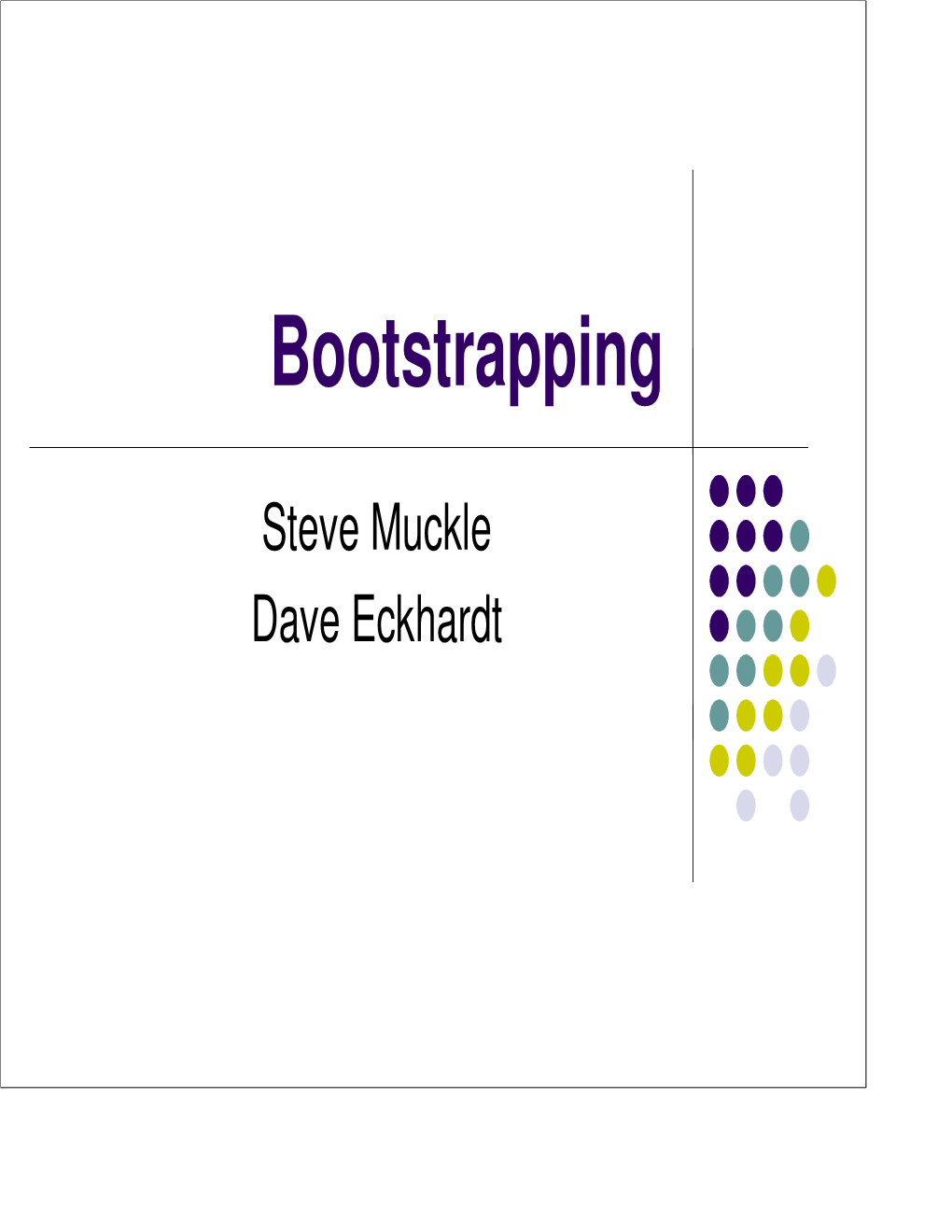 Bootstrapping