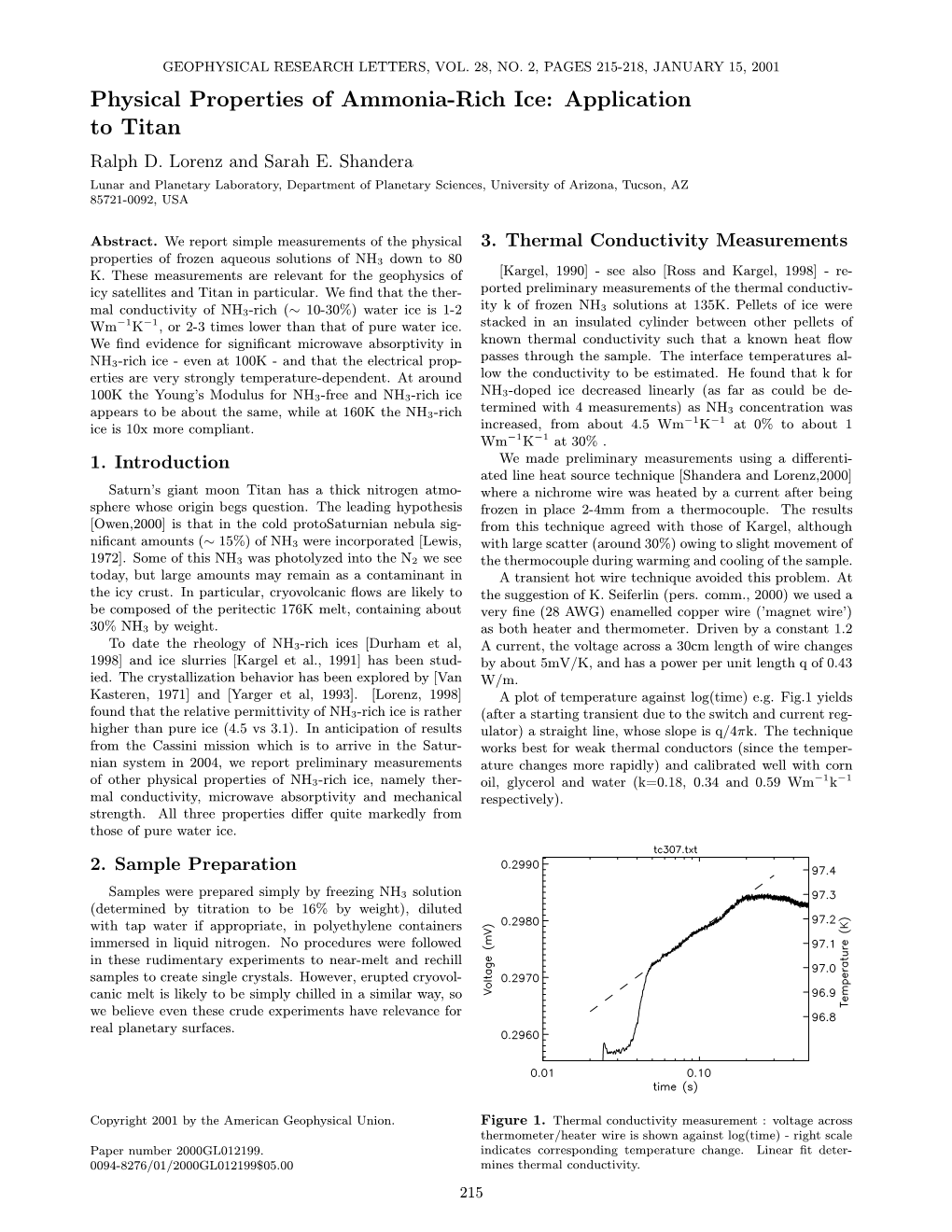 Physical Properties of Ammonia-Rich Ice: Application to Titan Ralph D