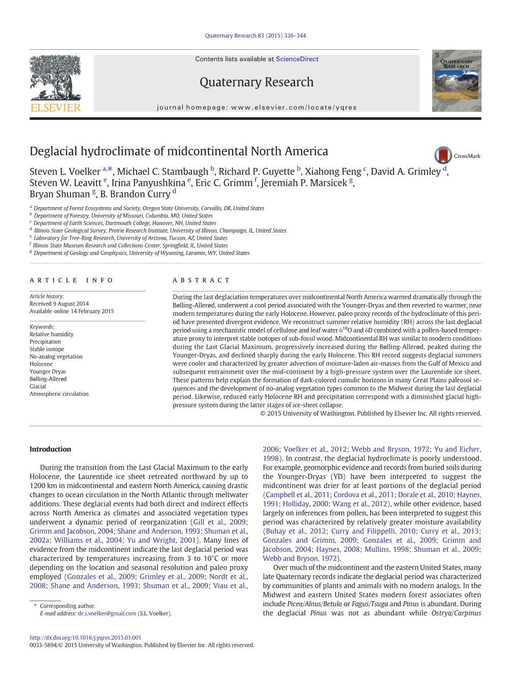 Deglacial Hydroclimate of Midcontinental North America