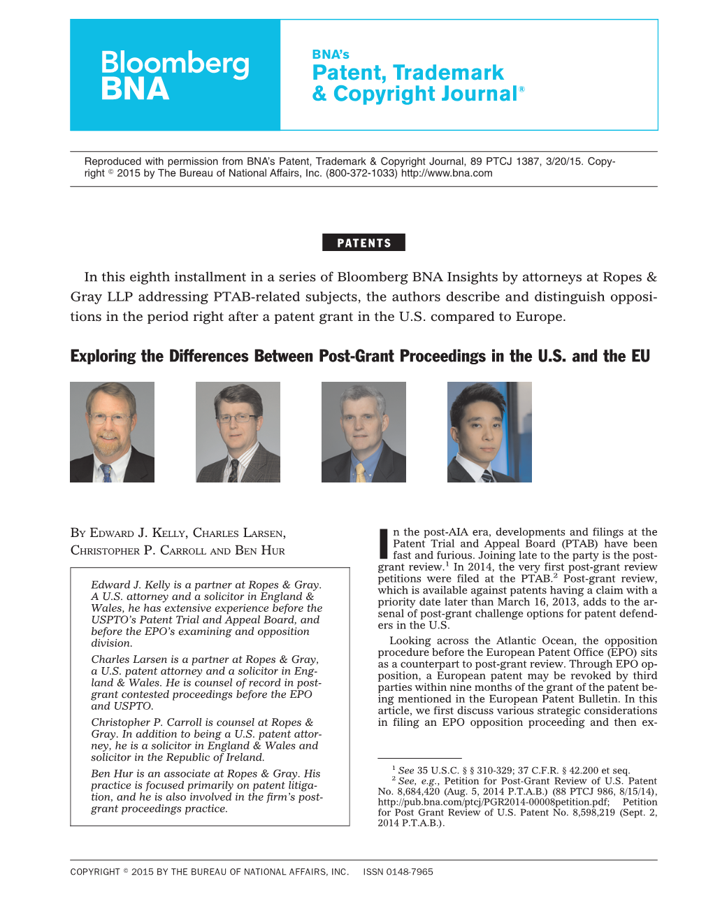 Exploring the Differences Between Post-Grant Proceedings in the US and the EU