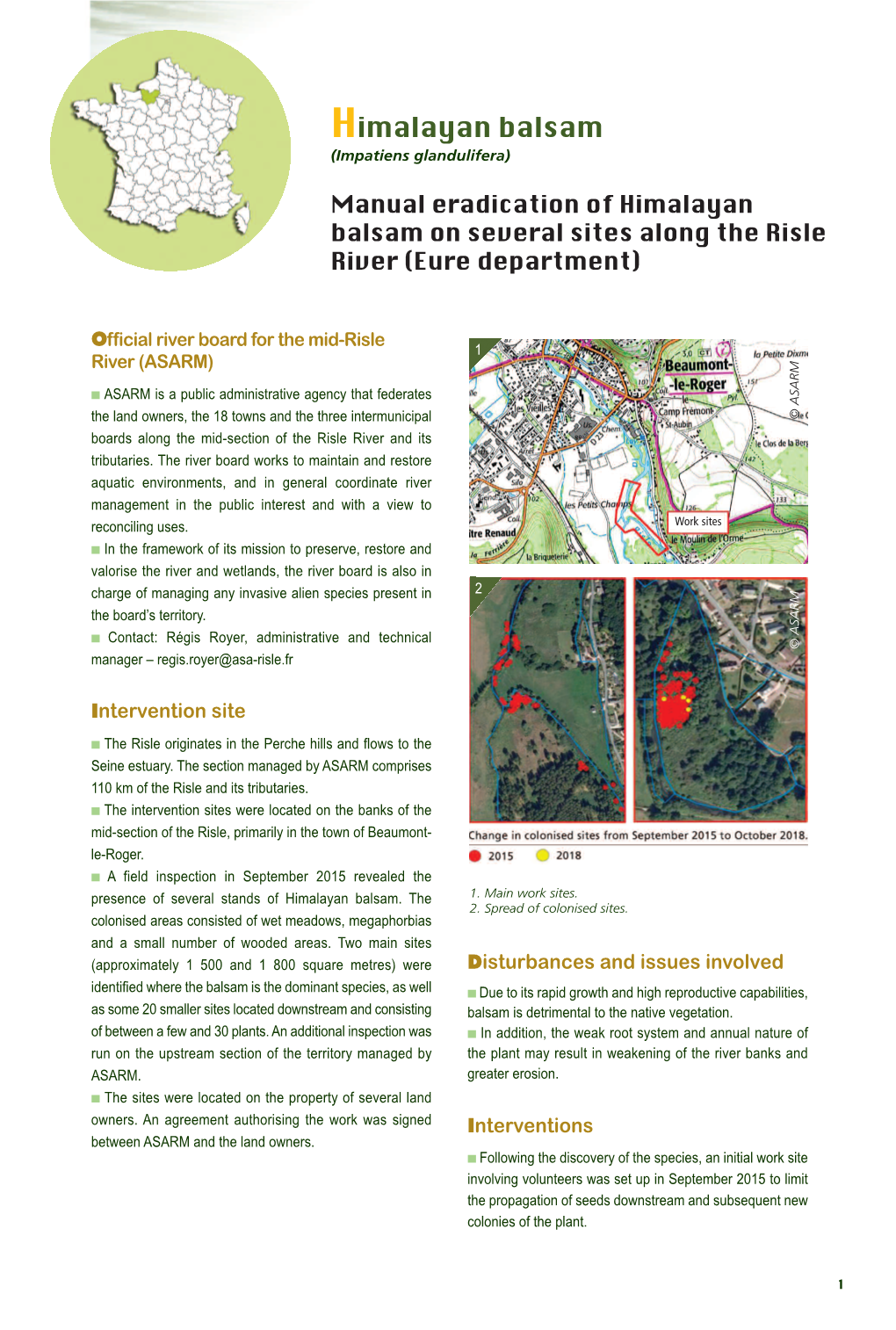 Manual Eradication of Himalayan Balsam on Several Sites Along the Risle River (Eure Department)