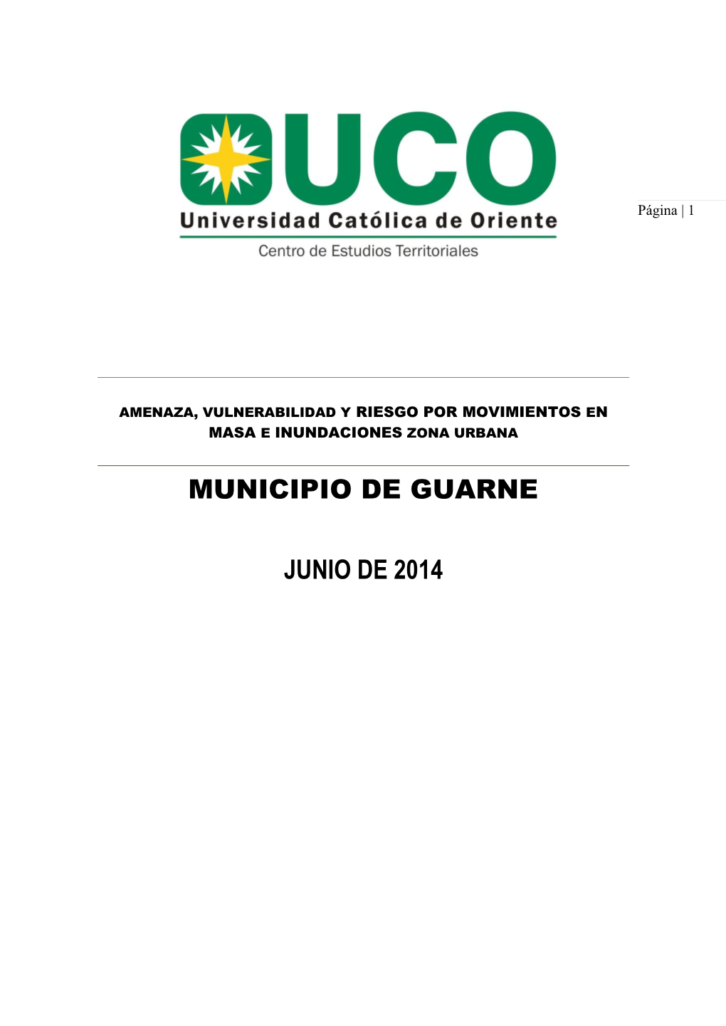 Municipio De Guarne Junio De 2014