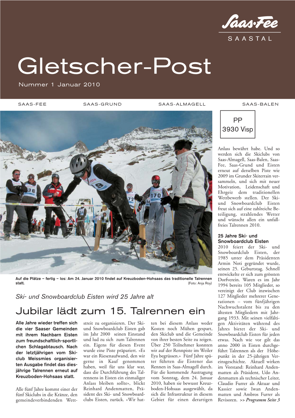 Gletscher-Post Nummer 1 Januar 2010