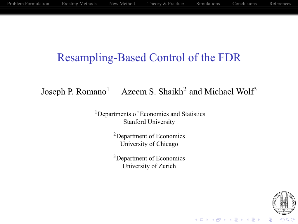 Resampling-Based Control of the FDR