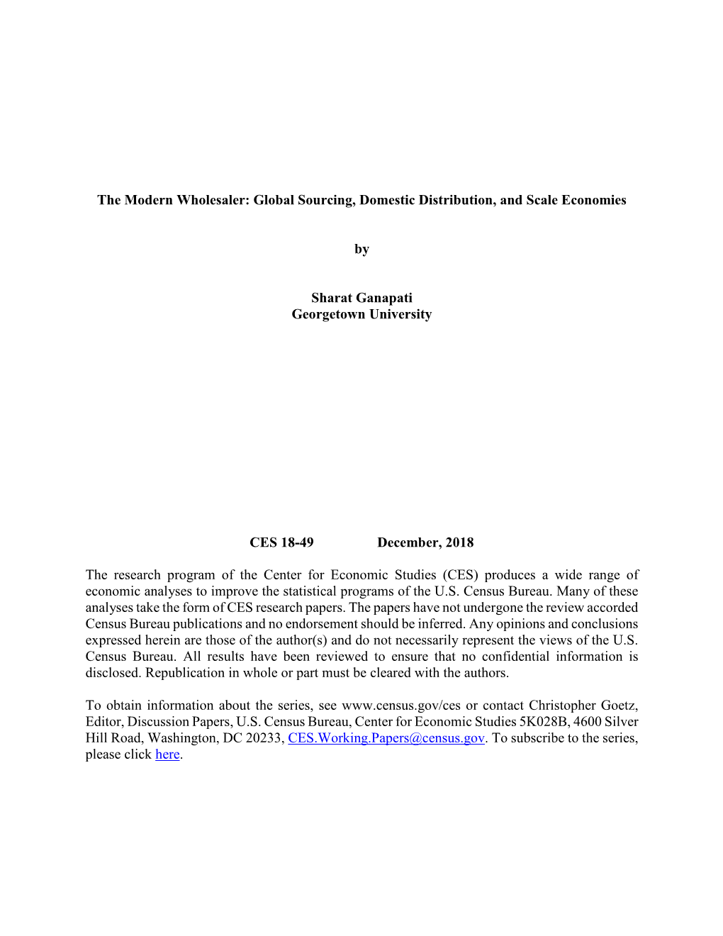 Global Sourcing, Domestic Distribution, and Scale Economies