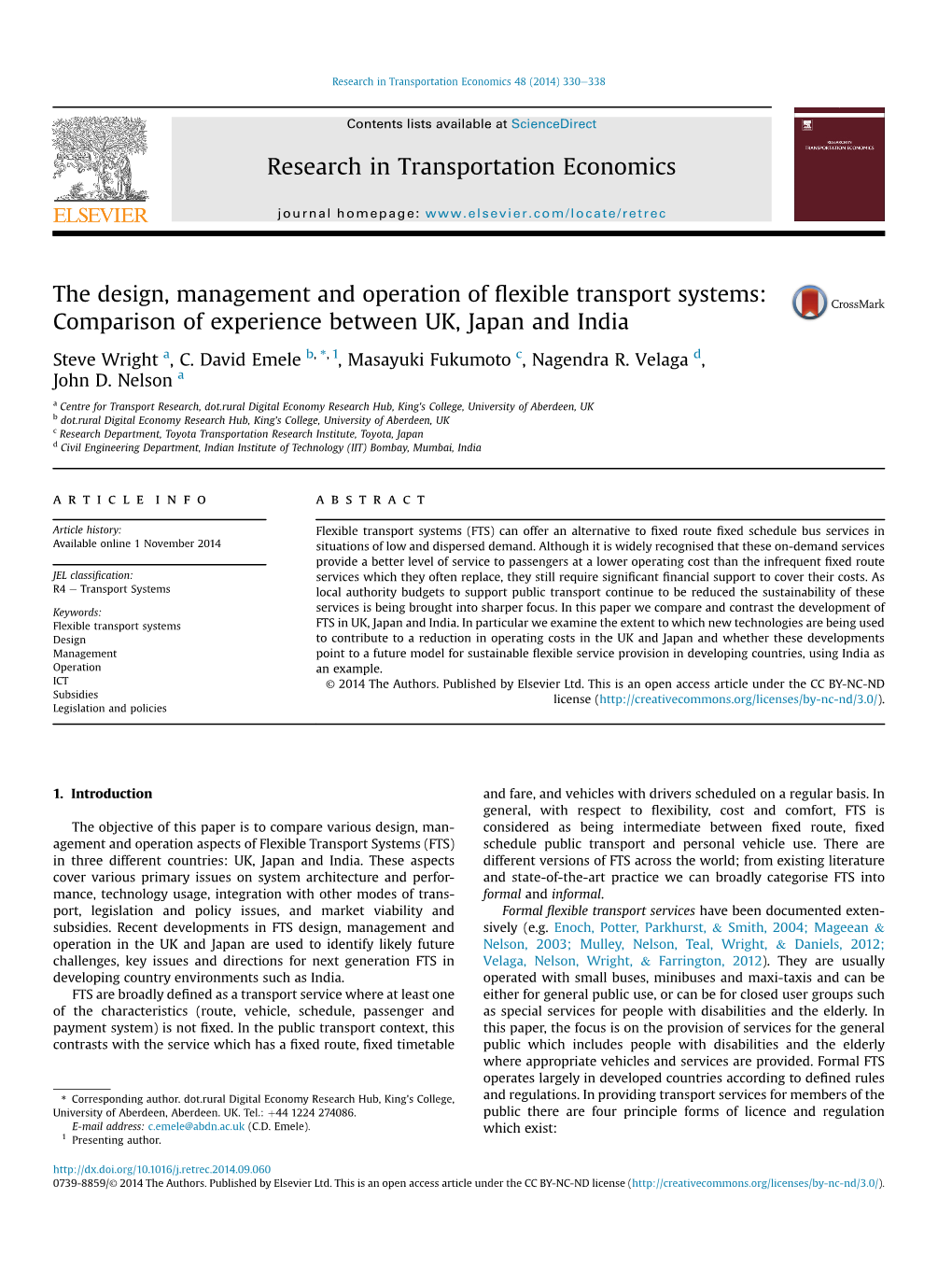 The Design, Management and Operation of Flexible Transport