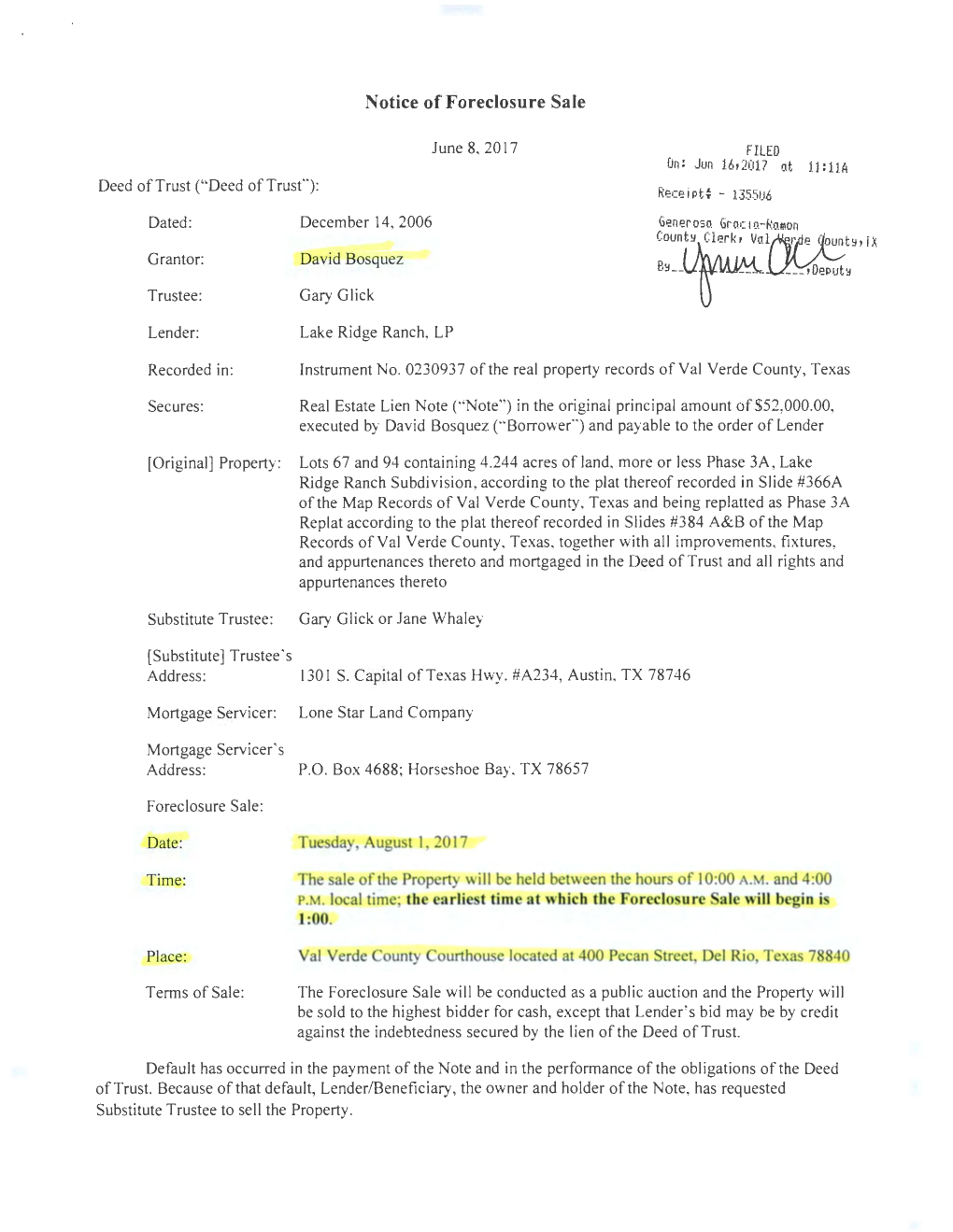 1/Lcrn 14841 Daii&S Parlcway, Suite 425, Dallas, TX 75254 I F J AS ATIORNEY for the HEREIN IDENTIFIED MORTGAGEE AND/OR MORTGAGE SERVJCER