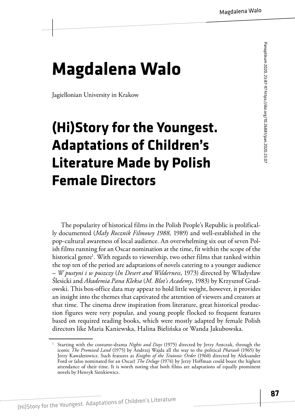 Story for the Youngest. Adaptations of Children's Literature Made by Polish