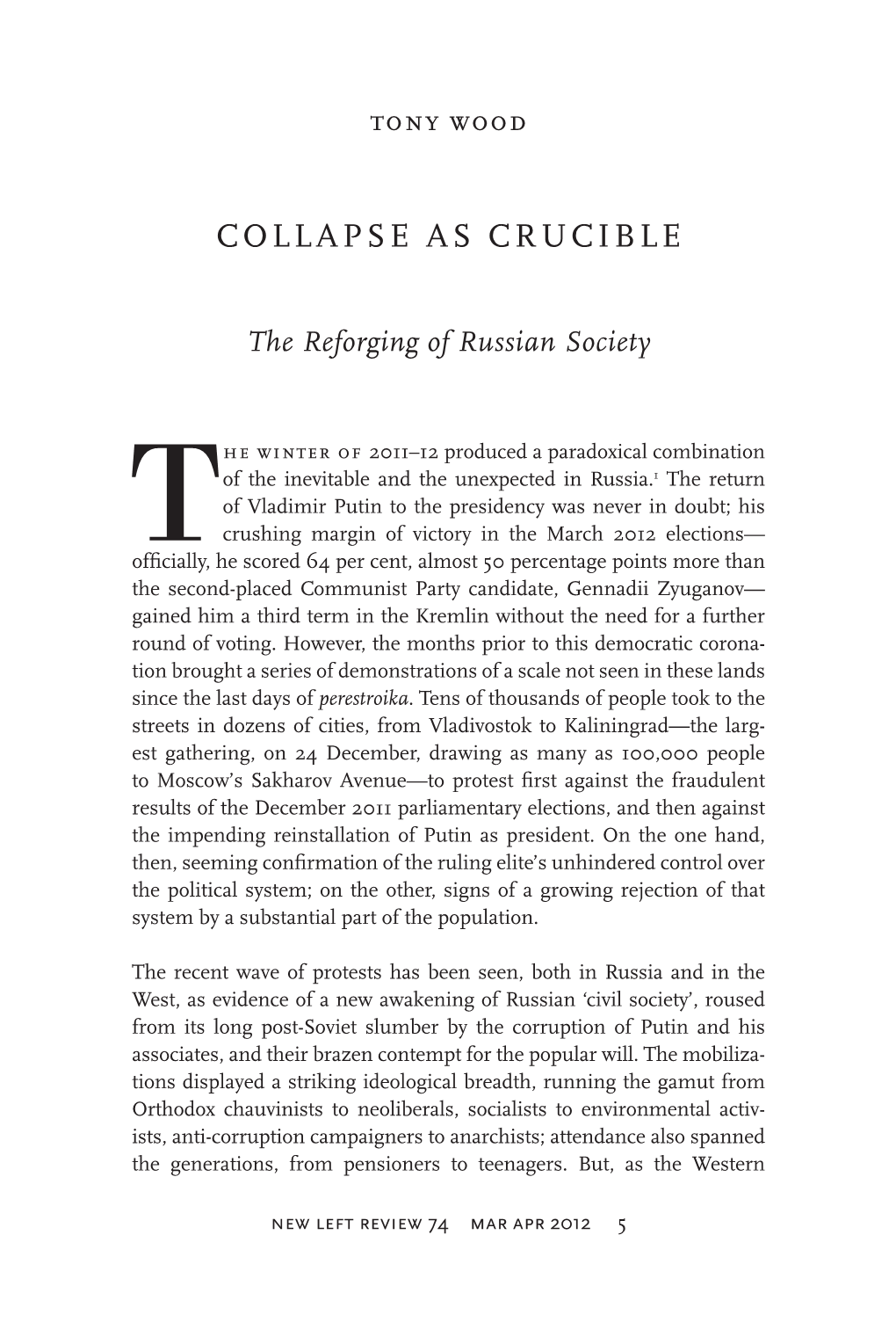 Collapse As Crucible