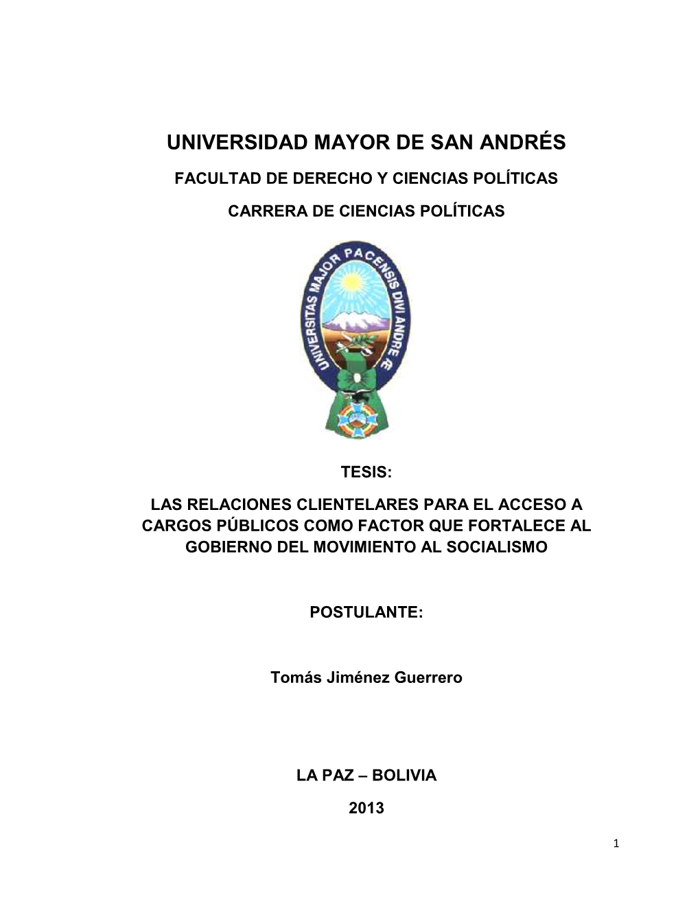 Universidad Mayor De San Andrés