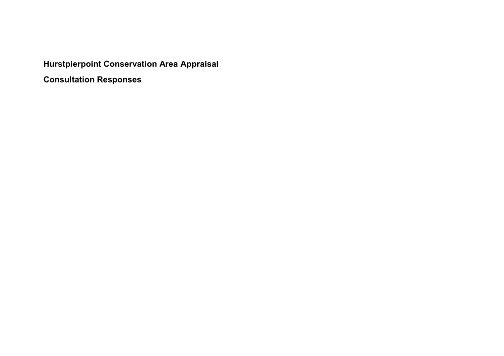 Hurstpierpoint Conservation Area Appraisal Consultation Responses