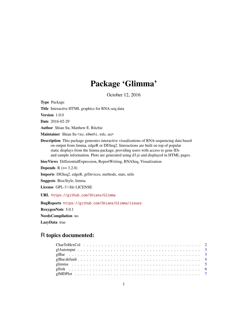 Package 'Glimma'