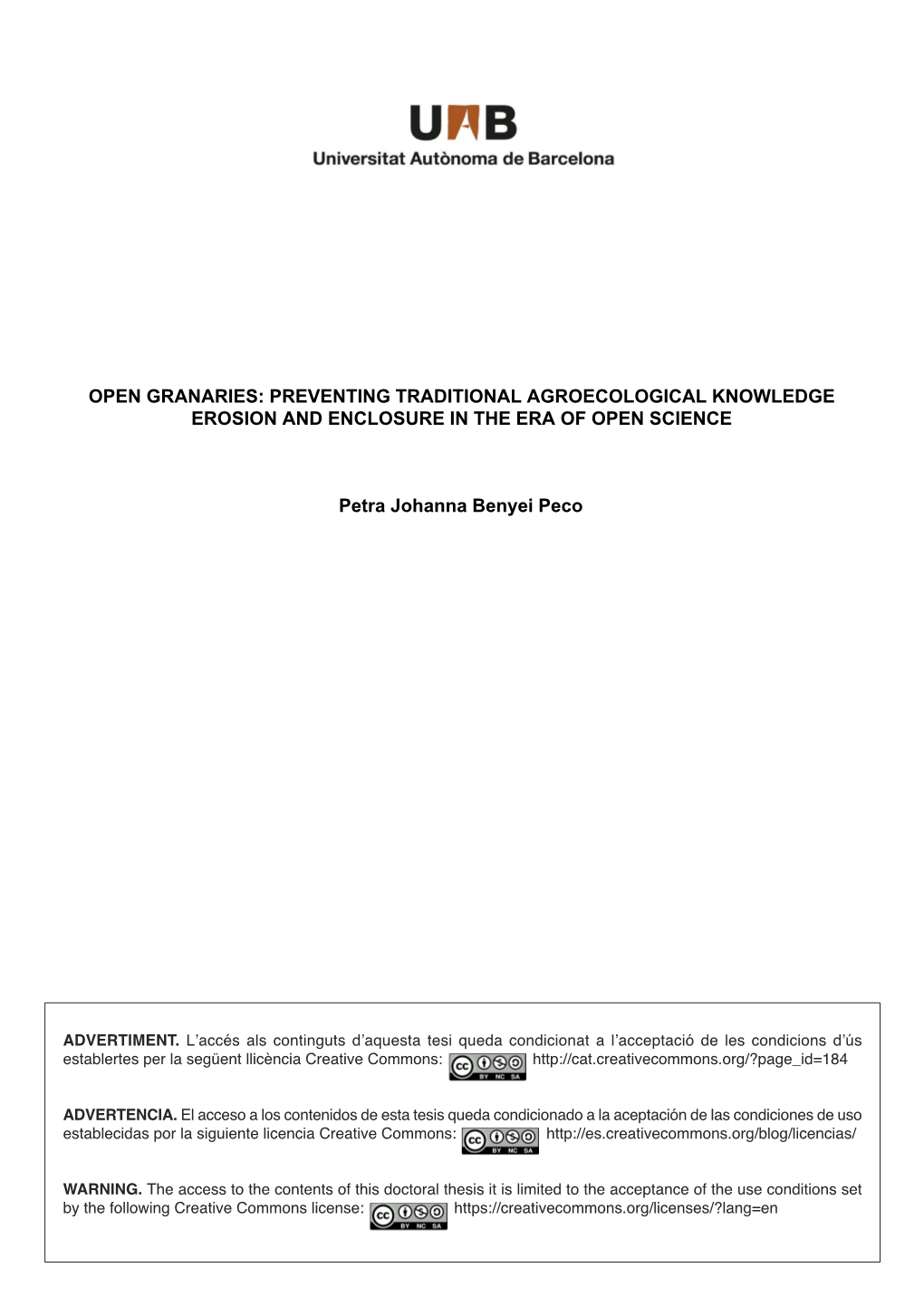 Open Granaries: Preventing Traditional Agroecological Knowledge Erosion and Enclosure in the Era of Open Science