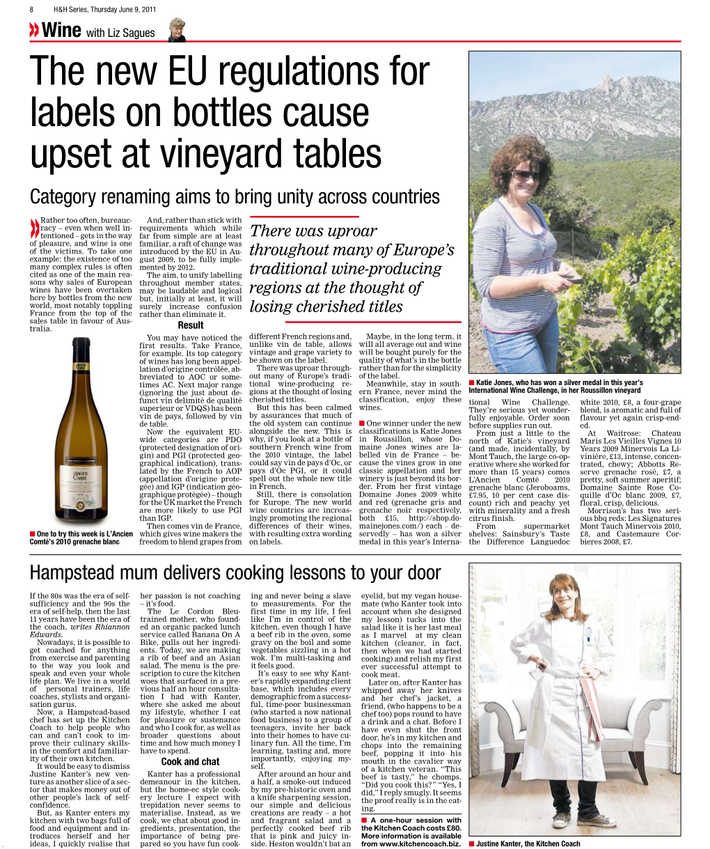 The New EU Regulations for Labels on Bottles Cause Upset at Vineyard Tables Category Renaming Aims to Bring Unity Across Countries