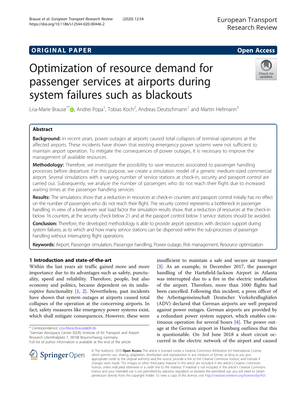 Optimization of Resource Demand for Passenger Services at Airports