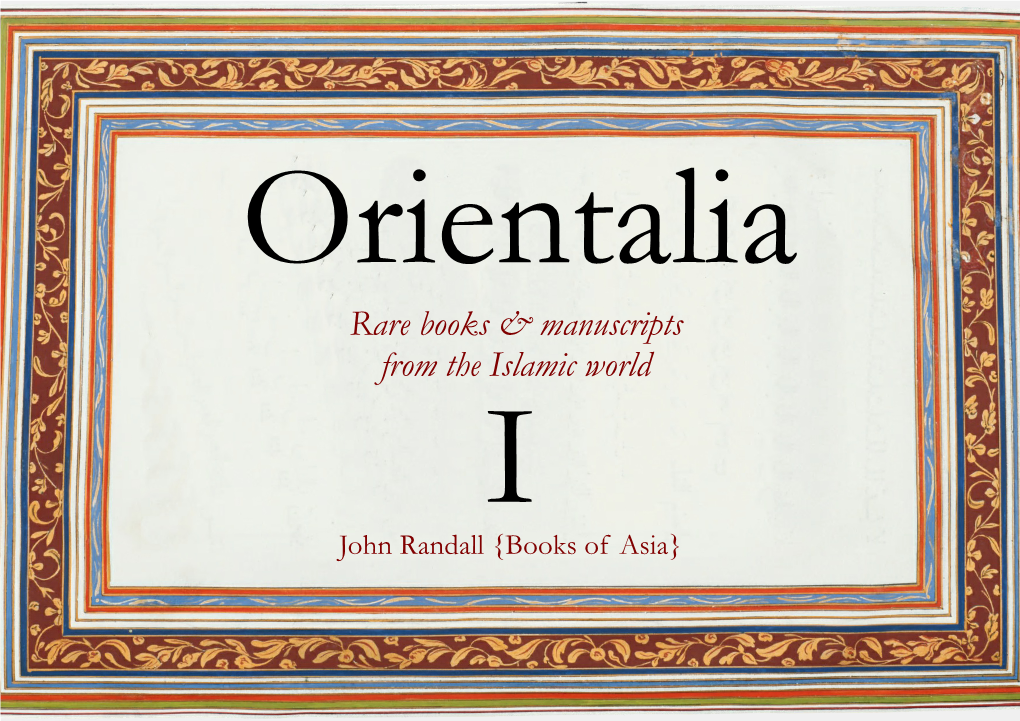 Orientalia I Islamic World