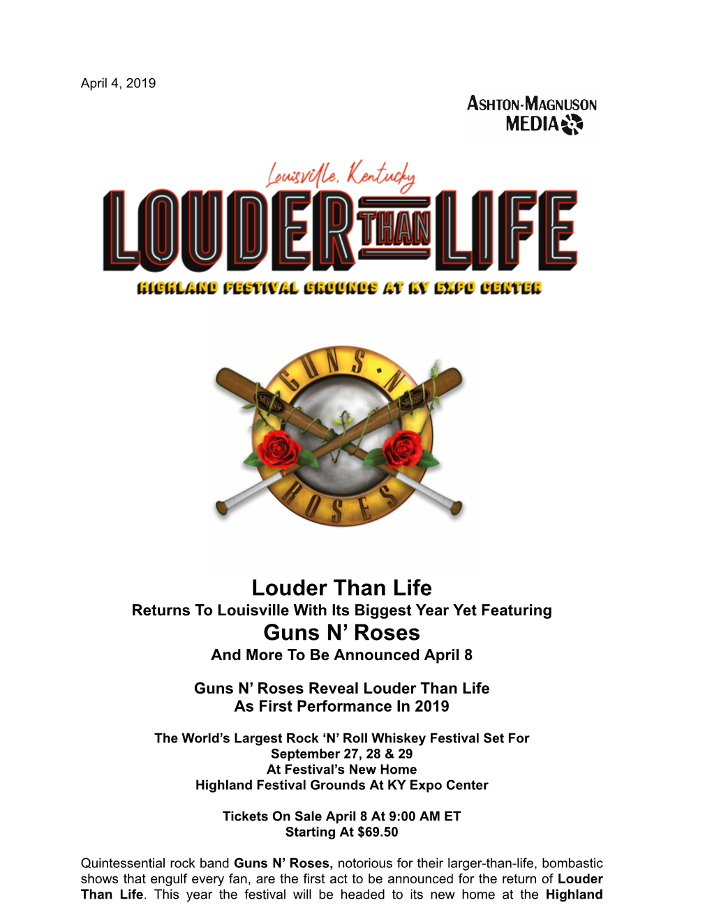 Release 04.04.19 Louder Than Life GNR Announcement FINAL.Docx