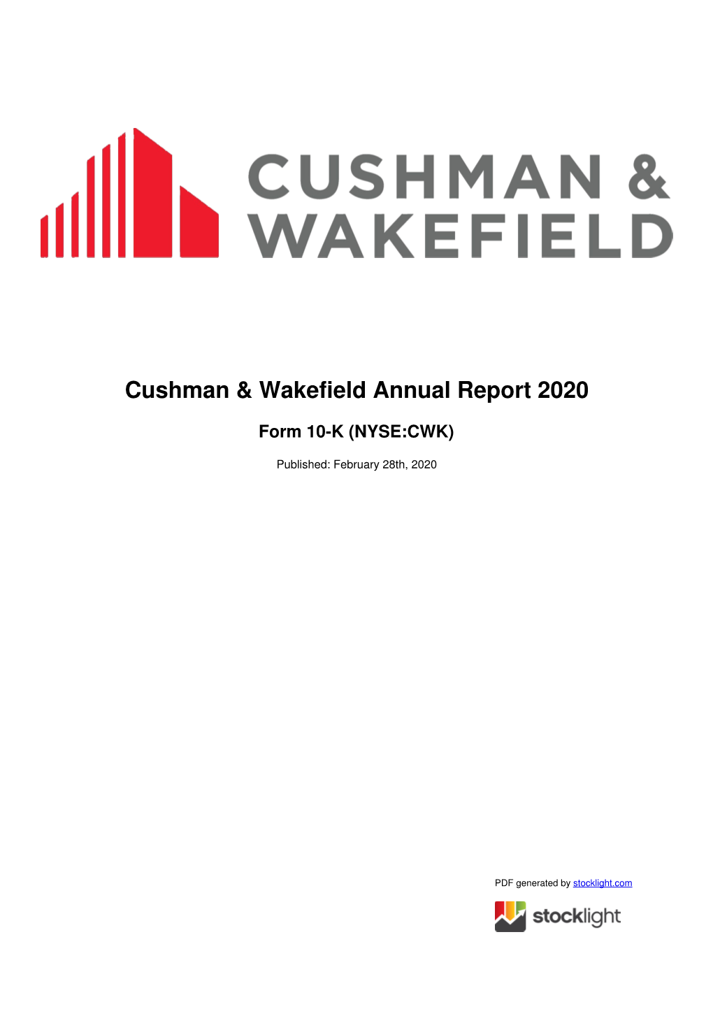 Cushman & Wakefield Annual Report 2020